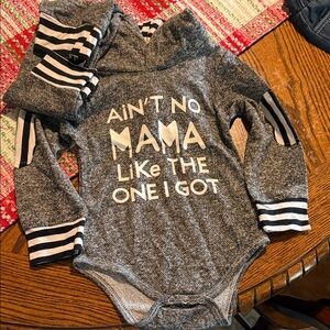 Gray Striped Kids One Piece